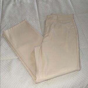 Cream leather Pants